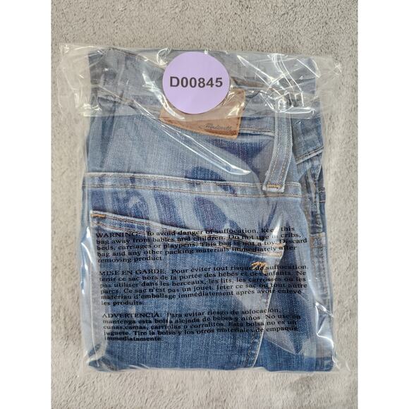 Madewell 10” High Riser Skinny Skinny Jeans Size 25 Blue Raw Hem Button Fly - Picture 15 of 15